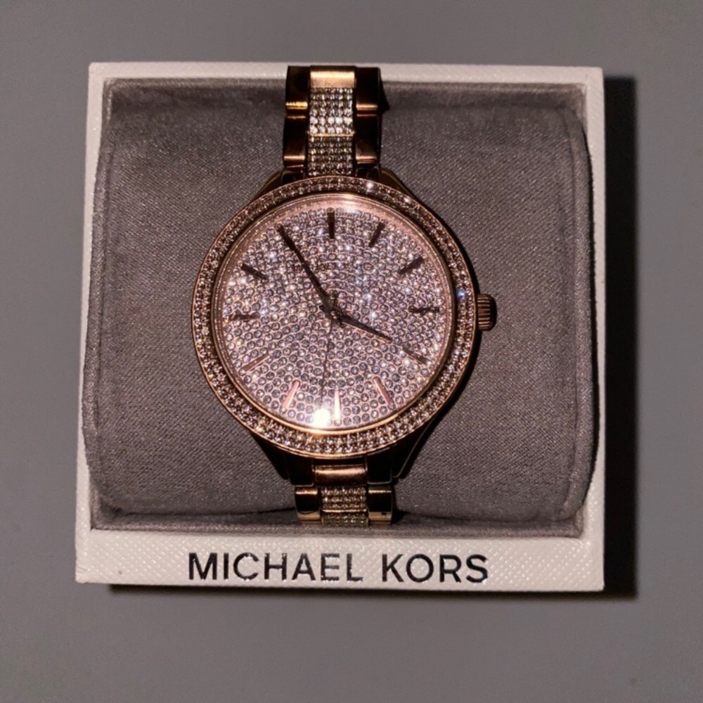 Michael kors rose gold diamond watch